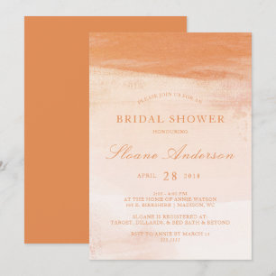 Koraal en perzik Waterverf Wash Vrijgezellenfeest Kaart