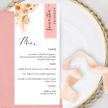 Koraal en Perzikblindheid die met de Naam van de G Menu<br><div class="desc">Waarom besteed op zijn plaats kaarten en menukaarten wanneer u een elegant All-in-one elegant Menu kunt hebben dat met elke gastnaam wordt gepersonaliseerd! Een modern, eenvoudig en elegant ontwerp met uitstekende waterverf florale details in een prachtig mengsel van perzikkleurige, oranje, zwarte, stoffige koraal, crème en champagnekleurige tinten. Moderne handgeschreven kalligrafie-elementen....</div>