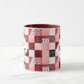 Koraal- en rood-patchwork-kantelmodel mok (Midden)
