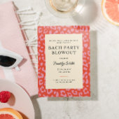 Koraal en Roze Dierenprint Bachelorette Party Kaart