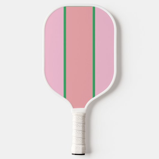 Koraal en roze en groene strepen pickleball paddle (Achterkant)