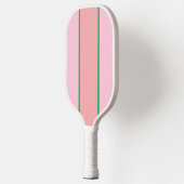 Koraal en roze en groene strepen pickleball paddle (Links)