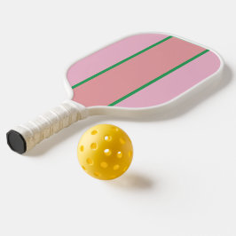 Koraal en roze en groene strepen pickleball paddle