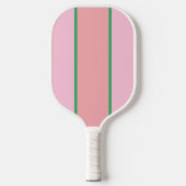 Koraal en roze en groene strepen pickleball paddle (Voorkant)