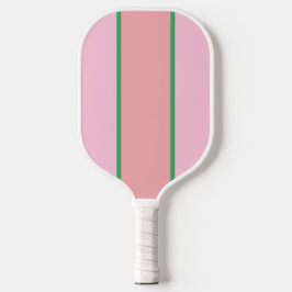 Koraal en roze en groene strepen pickleball paddle