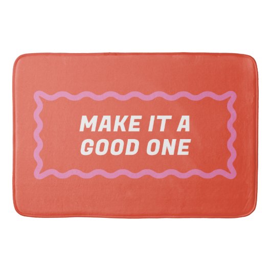 Koraal en roze golvende bemoedigende woorden badmat (Voorkant)
