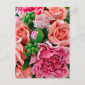 Koraal- en roze Rozen bloemen Briefkaart (Voorkant)