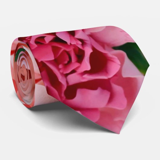 Koraal- en roze Rozen bloemen Stropdas (Opgerold)