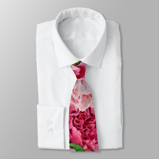 Koraal- en roze Rozen bloemen Stropdas (Gebonden)