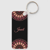 Koraal en roze Sleutelhanger Mandala (Achterkant)