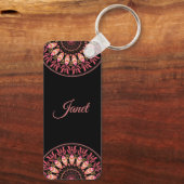 Koraal en roze Sleutelhanger Mandala (Achterkant)