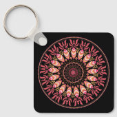 Koraal en roze Sleutelhanger Mandala (Voorkant)