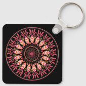 Koraal en roze Sleutelhanger Mandala (Achterkant)