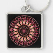 Koraal en roze Sleutelhanger Mandala (Voorkant)