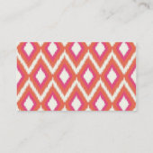 Koraal en roze tribal Ikat Chevron Visitekaartje (Achterkant)