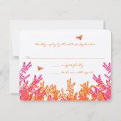 Koraal en Roze Wildflower Bijenbruiloft RSVP (Achterkant)