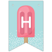 Koraal- en roze-zomerpop Happy Birthday Vlaggetjes (Tweede vlag)