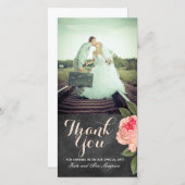 Koraal en schoolbord Dank u fotokaart (4x8) Bedankkaart (Voorkant / Achterkant)