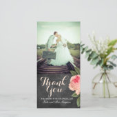 Koraal en schoolbord Dank u fotokaart (4x8) Bedankkaart (Staand voorkant)