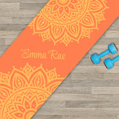 Koraal en Sinaasappel Mandala Bloem Yogamat
