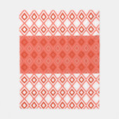 Koraal en Sinaasappel Patterned White Fleece Deken (Voorkant)