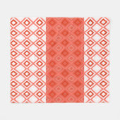 Koraal en Sinaasappel Patterned White Fleece Deken (Voorkant (Horizontaal))