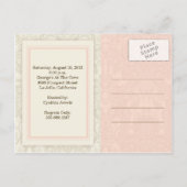 Koraal en Taupe Damask Bruids Douche Uitnodiging Briefkaart (Achterkant)