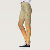 Koraal en Taupe Patterned Leggings (Links)