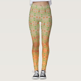 Koraal en Taupe Patterned Leggings