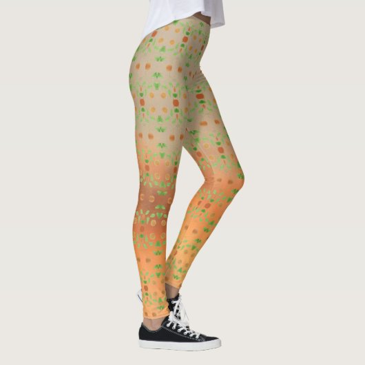 Koraal en Taupe Patterned Leggings (Rechts)