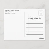 Koraal en Teal Bloem Briefkaart (Achterkant)