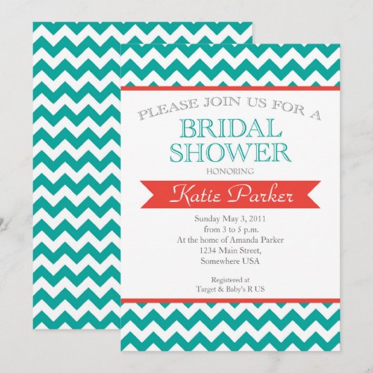 Koraal en turkooizen Vrijgezellenfeest van paren Kaart (Voorkant / Achterkant)