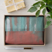 Koraal en Turquoise Drips Waterverf Decoupage Tissuepapier (Geschenk)