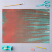 Koraal en Turquoise Drips Waterverf Decoupage Tissuepapier (Craft)