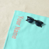 Koraal en Turquoise Strandlaken (In situ)