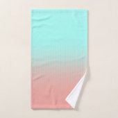 Koraal en Turquoise Striped Bad Handdoek (Handdoek)