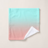 Koraal en Turquoise Striped Bad Handdoek (Wasdoekje)