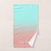 Koraal en Turquoise Striped Bath Bad Handdoek (Handdoek)