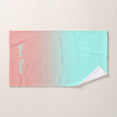 Koraal en Turquoise Striped Bath Bad Handdoek (Handdoek)