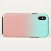 Koraal- en Turquoise Stripes Case-Mate iPhone Case (Achterkant (horizontaal))