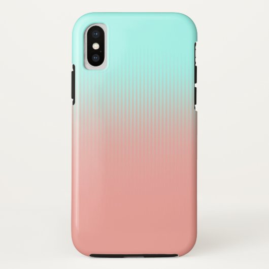 Koraal- en Turquoise Stripes Case-Mate iPhone Case (Achterkant)