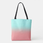 Koraal- en Turquoise Stripes Tote Bag (Achterkant)