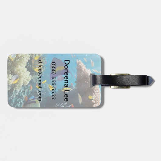 Koraal en vis in het Rode Zee, Egypte Bagagelabel (Achterkant horizontaal)