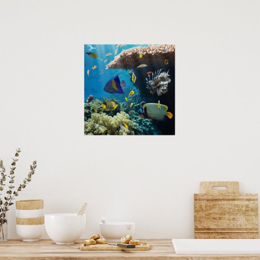 Koraal en vis in het Rode Zee, Egypte Poster (Keuken)