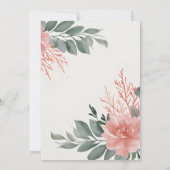 Koraal en Wijze - Romantische bruiloft uitnodiging (Achterkant)