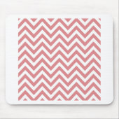 Koraal en wit Chevron Zigzag Pattern Muismat (Voorkant)