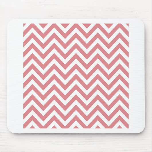 Koraal en wit Chevron Zigzag Pattern Muismat (Voorkant)