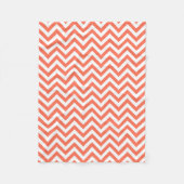 Koraal en wit groots Chevron ZigZag Pattern Fleece Deken (Voorkant)