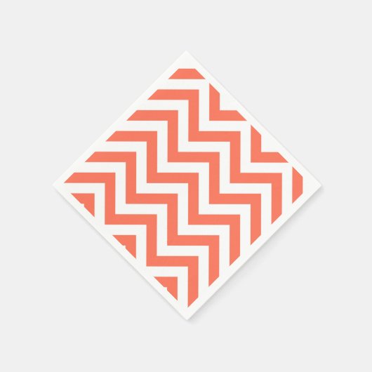Koraal en wit groots Chevron ZigZag Pattern Servet (Hoek)