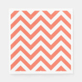 Koraal en wit groots Chevron ZigZag Pattern Servetten (Voorkant)
